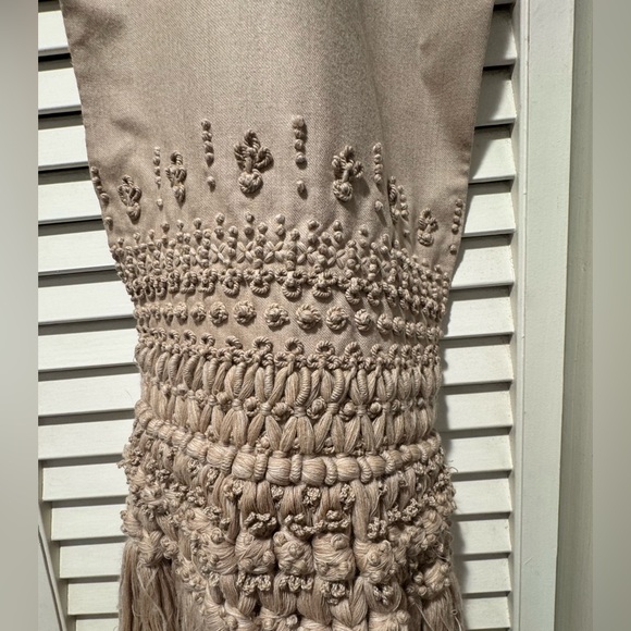 CAROLINA HERRERA—Vintage Taupe/Beige Scarf/Wrap—90% Wool, 10% Cashmere - Picture 3 of 4